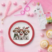 クリスマスウェルシュワイヤキツネテリアドッグ ペーパープレート (パーティー)