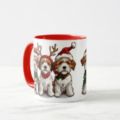 クリスマスウェルシュワイヤキツネテリアドッグ マグカップ (正面左)