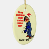 クリスマスウェルダーユーモア セラミックオーナメント (右)