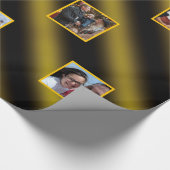 クリスマスウェーブパターン金ゴールド&ブラック8枚の写真 ラッピングペーパー (角)