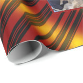 クリスマスウェーブパターン金ゴールド&レッド&ブラック8枚 ラッピングペーパー (ロールコーナー)