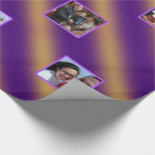 クリスマスウェーブパターン金ゴールド&紫8枚の写真 ラッピングペーパー (角)