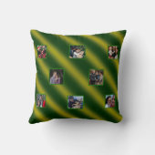 クリスマスウェーブパターン金ゴールド&緑8枚の写真 クッション (裏面)