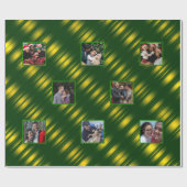 クリスマスウェーブパターン金ゴールド&緑8枚の写真 ラッピングペーパー (フラット)