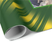 クリスマスウェーブパターン金ゴールド&緑8枚の写真 ラッピングペーパー (ロールコーナー)