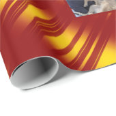 クリスマスウェーブパターン金ゴールド&赤8枚の写真 ラッピングペーパー (ロールコーナー)