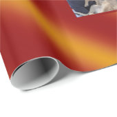 クリスマスウェーブパターン金ゴールド&赤8枚の写真 ラッピングペーパー (ロールコーナー)