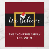 クリスマスウェ信じイサンタクロース ワインラベル (シングルラベル)