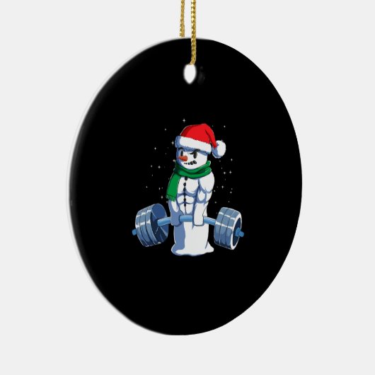クリスマスウエイトリフティングクリスマスデッドリフトギフトアイディア セラミックオーナメント (右)