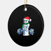 クリスマスウエイトリフティングクリスマスデッドリフトギフトアイディア セラミックオーナメント (左)