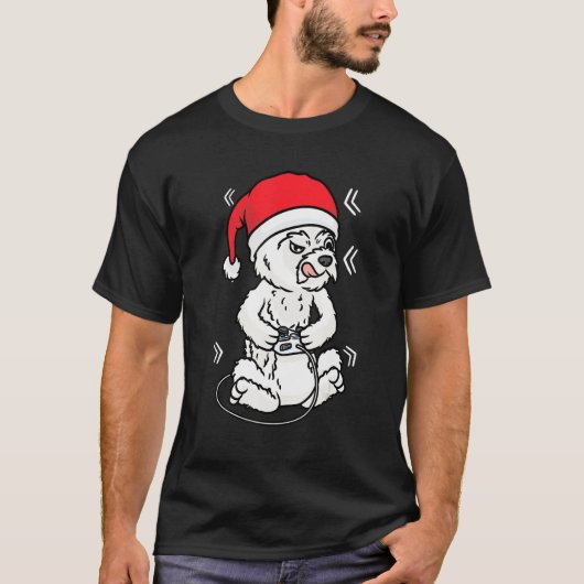 クリスマスウエストハイランドホワイトテリア犬のビデオGa Tシャツ (正面)