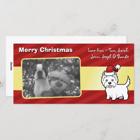 クリスマスウエストハイランドホワイトテリア シーズンカード (正面/裏面)