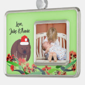 クリスマスウォンバット シルバープレートフレームオーナメント (左)