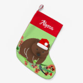 クリスマスウォンバット スモールクリスマスストッキング (正面 (吊り時))