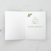 クリスマスウォーターの色のカササギの松の枝 シーズンカード (内部)