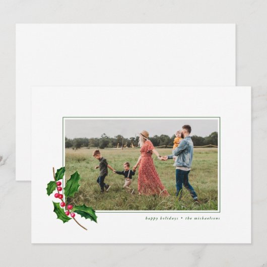 クリスマスウォーターの色のフローラあなたの写真を追加 (正面/裏面)