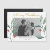 クリスマスウォーターの色の緑とベリーファミリーの写真 (正面/裏面)