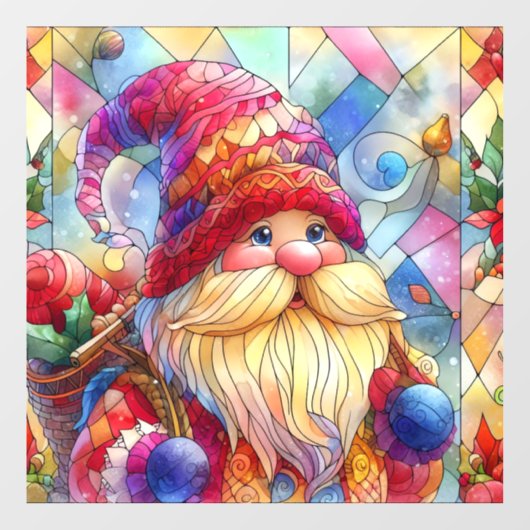 クリスマスウォーターの色ステンドグラスの窓にしがみつく ウィンドウサイン (シート)