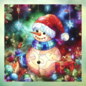 クリスマスウォーターの色ステンドグラスの窓にしがみつく ウィンドウサイン (シート3)