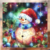 クリスマスウォーターの色ステンドグラスの窓にしがみつく ウィンドウサイン (シート2)