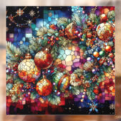 クリスマスウォーターの色ステンドグラスの窓にしがみつく ウィンドウサイン (シート2)