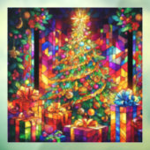 クリスマスウォーターの色ステンドグラスの窓にしがみつく ウィンドウサイン (シート3)