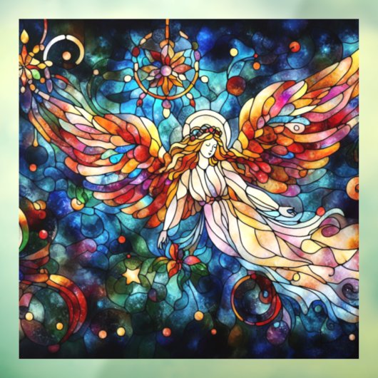 クリスマスウォーターの色ステンドグラスの窓にしがみつく ウィンドウサイン (シート3)