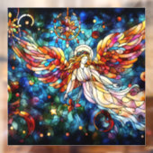 クリスマスウォーターの色ステンドグラスの窓にしがみつく ウィンドウサイン (シート2)