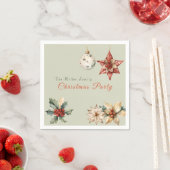 クリスマスウォーターカラーのミストレカスタムートメッセージ名 スタンダードカクテルナプキン (インサイチュ)