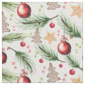 クリスマスウォーターカラーの休日の装飾 ファブリック (クローズアップ)