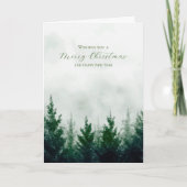 クリスマスウォーターカラーの森林樹 シーズンカード (正面)