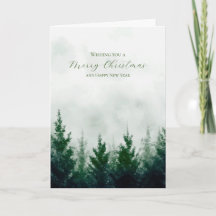 クリスマスウォーターカラーの森林樹