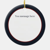 クリスマスウォーターカラーを追加メッセージペンギン セラミックオーナメント (裏面)