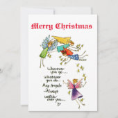 クリスマスウォーターカラーアートで天使と一緒 招待状 (正面)