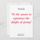 クリスマスウォーターカラーアートで天使と一緒 招待状 (裏面)