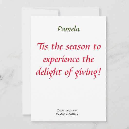 クリスマスウォーターカラーアートで天使と一緒 招待状 (裏面)