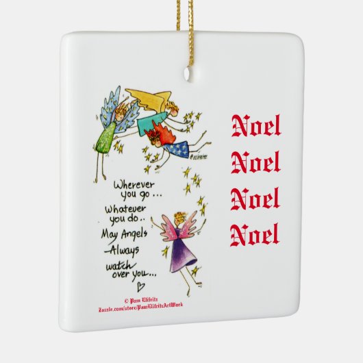 クリスマスウォーターカラーアートインヴィータで天使と一緒に セラミックオーナメント (右)