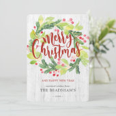 クリスマスウォーターカラーウィンターグリーンリーベリーリース シーズンカード (スタンド正面)