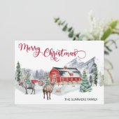 クリスマスウォーターカラーウィンターバーンウッドランドトインデア シーズンカード (スタンド正面)