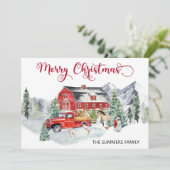 クリスマスウォーターカラーウィンターバーンファーム動物 シーズンカード (スタンド正面)