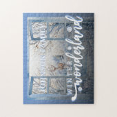 クリスマスウォーターカラーウィンターワンダーランド装飾 ジグソーパズル (縦)