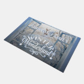 クリスマスウォーターカラーウィンターワンダーランド装飾 ドアマット (アングル)