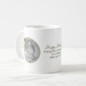 クリスマスウォーターカラーエレガントグリーンリーホリーベリー コーヒーマグカップ (正面左)