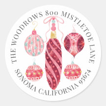 クリスマスウォーターカラーオーナメント差出人住所 