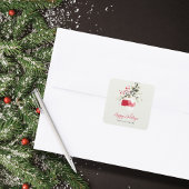 クリスマスウォーターカラーオーナメント  名前入り スクエアシール