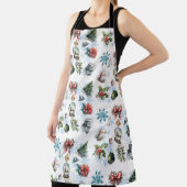 クリスマスウォーターカラーオールオーバープリントエプロン エプロン (インサイチュ)