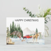 クリスマスウォーターカラーカナダウッドランドムースクーガー シーズンカード (スタンド正面)