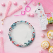 クリスマスウォーターカラーガーランド紙プレート ペーパープレート (パーティー)