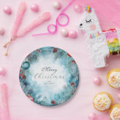 クリスマスウォーターカラーガーランド紙プレート ペーパープレート (パーティー)