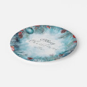 クリスマスウォーターカラーガーランド紙プレート ペーパープレート (アングル)